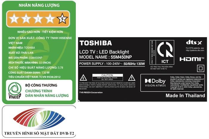Google Tivi QLED Toshiba AI 4K 55 inch 55M450NP